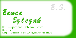 bence szlezak business card